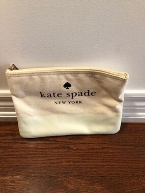 Kate Spade - Two-Tone Canvas Pouch (Cream & Light Yellow)